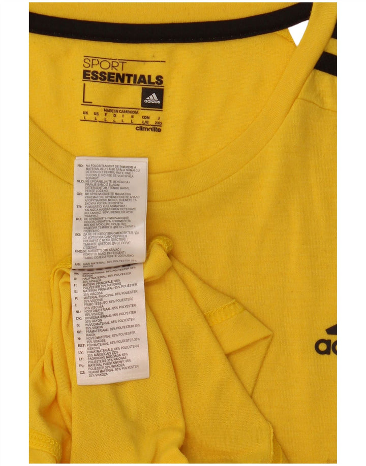 Adidas Herren Climalite T-Shirt Top Large Gelb Polyester