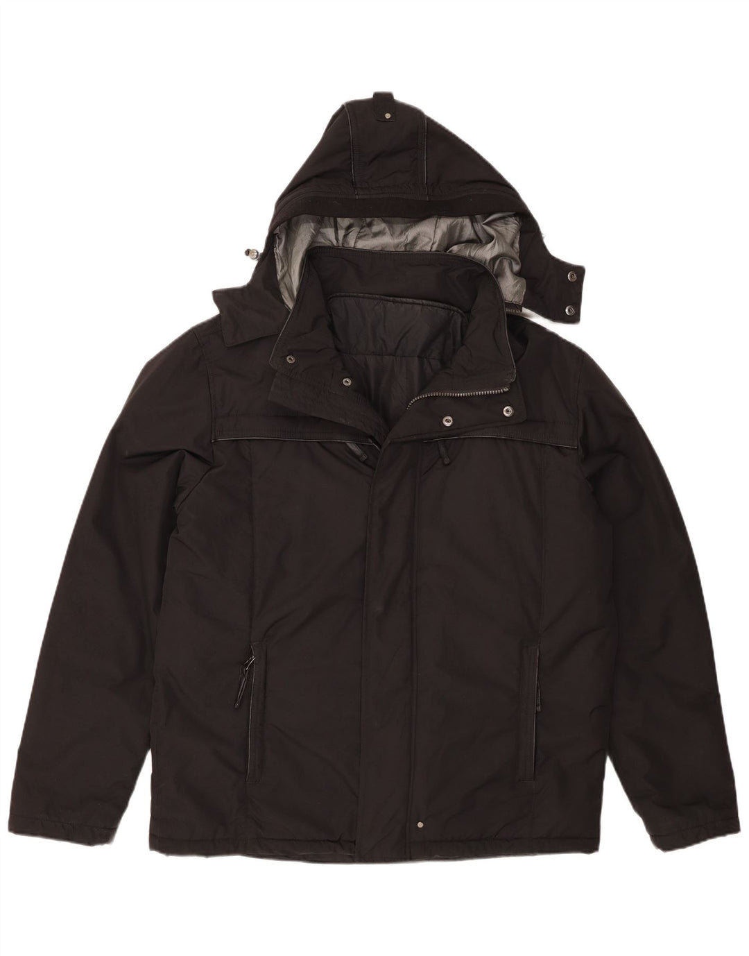 Ivy Oxford Herren-Jacke mit Kapuze, gepolstert, IT 52 XL, Schwarz, Polyester
