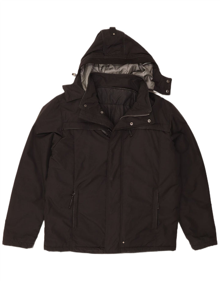 Ivy Oxford Herren-Jacke mit Kapuze, gepolstert, IT 52 XL, Schwarz, Polyester
