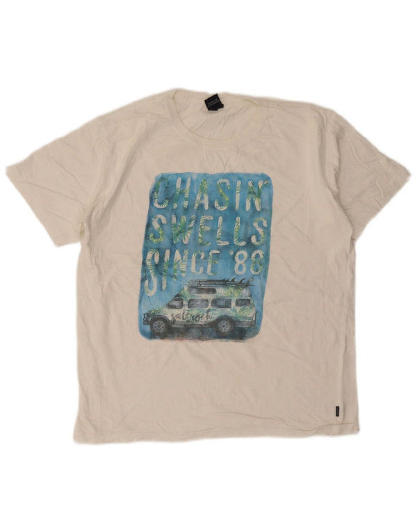 Saltrock Mens Graphic T-Shirt Top Medium White Cotton