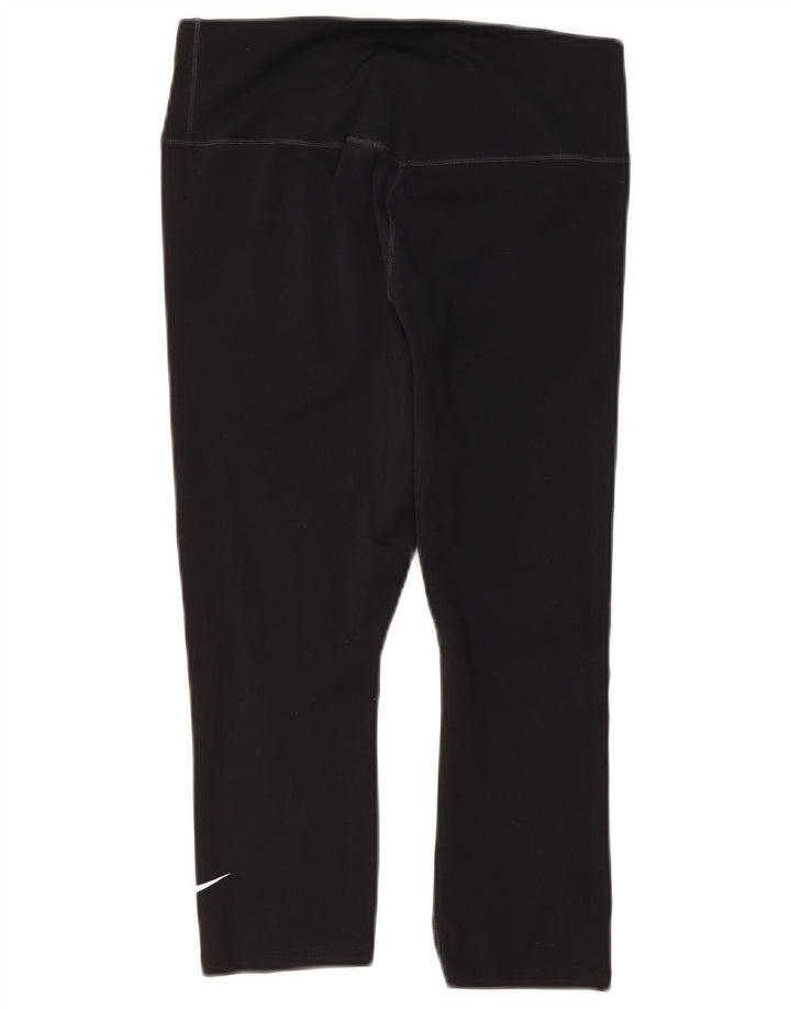 Nike Damen Dri Fit Capri Leggings UK 12 Medium Schwarz
