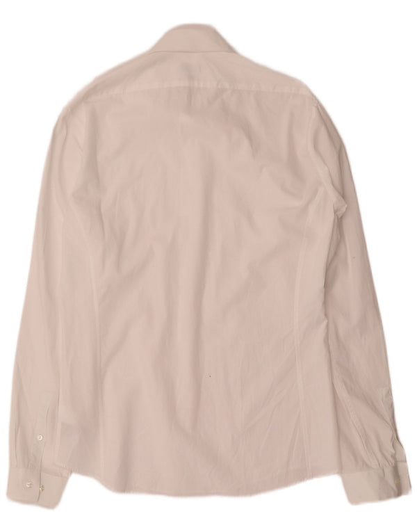 Calvin Klein Herren-Hemd mit extra schmaler Passform, Größe 39, 15 1/2, mittelweiße Baumwolle