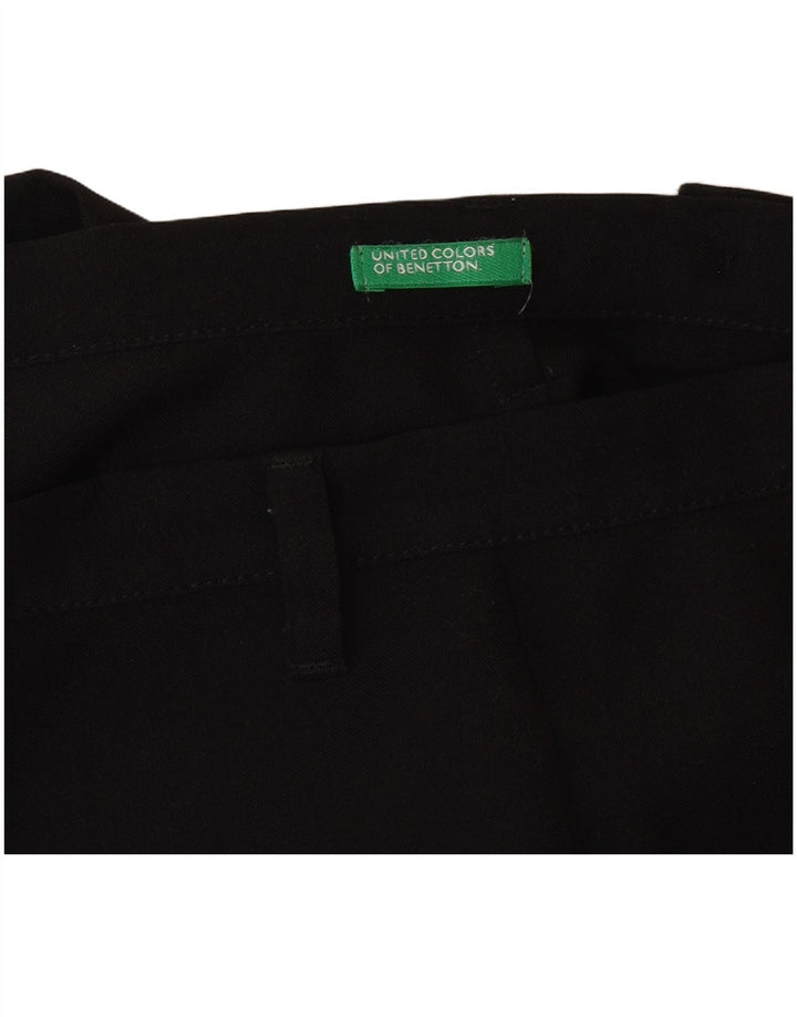 Benetton Damen gerade Anzughose W28 L32 Schwarz