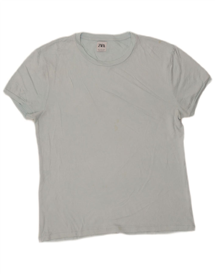 Zara Herren T-Shirt Top Large Blau