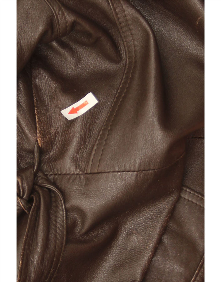 Vintage Herren Militärlederjacke IT 52 XL Braunes Leder