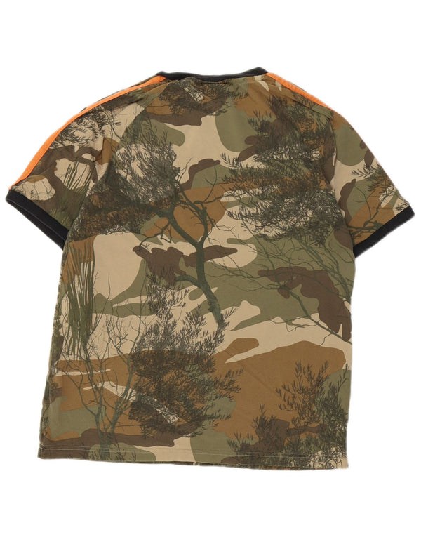 Adidas Herren T-Shirt Top Small Khaki Camouflage Baumwolle