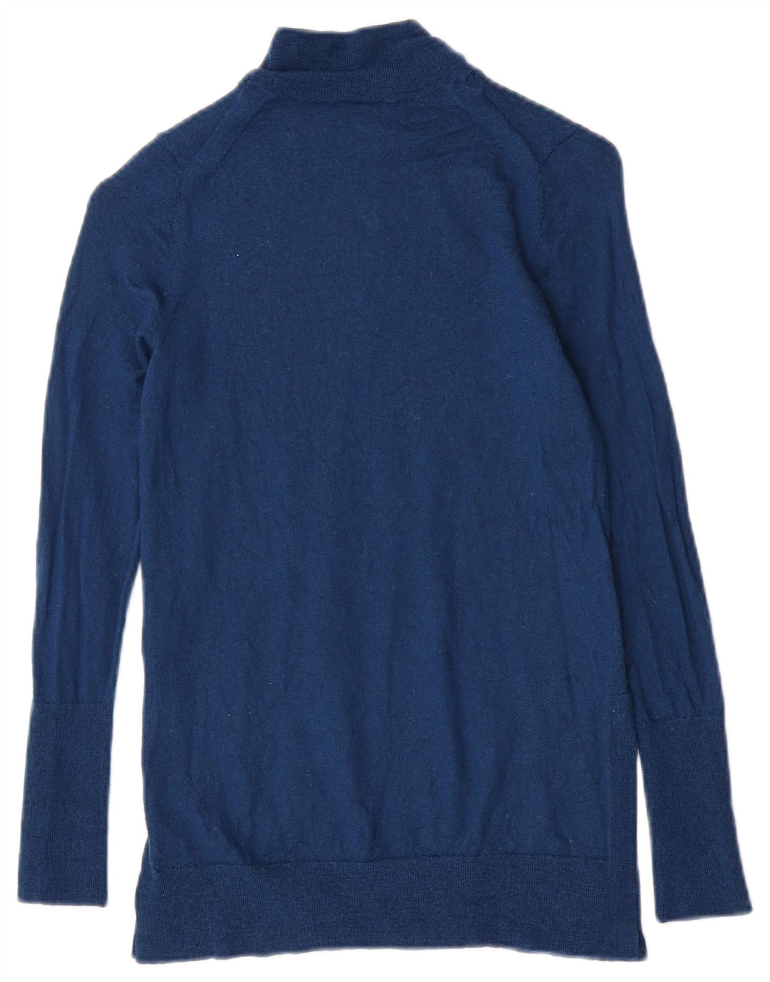 Jigsaw Damen-Pullover mit Rollkragen, Gr. 8, aus blauer Wolle