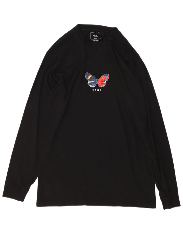 Vans Herren Classic Fit Graphic Top Langarm Mittelschwarz Baumwolle Schmetterling