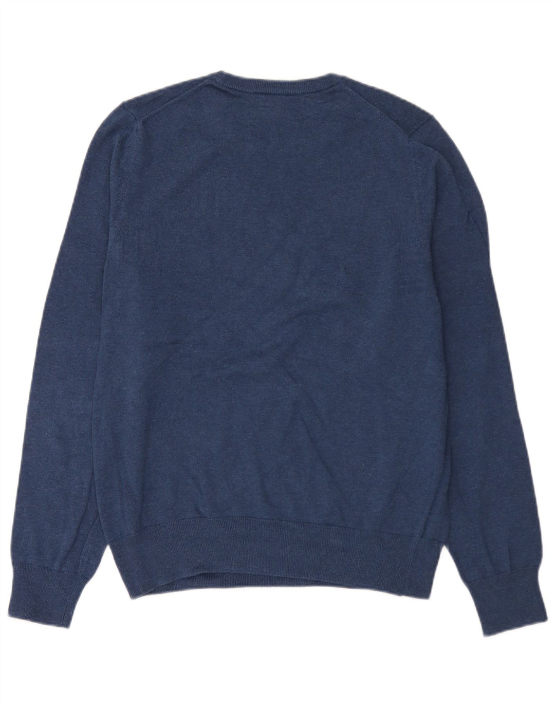 Marks & Spencer Herren-Pullover mit Rundhalsausschnitt, mittelmarineblaue Baumwolle