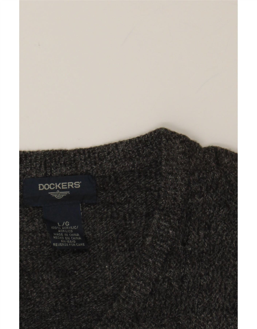 DOCKERS Mens Vest Tank Top Large Grey Acrylic Vintage Dockers and Second-Hand Dockers from Messina Hembry 