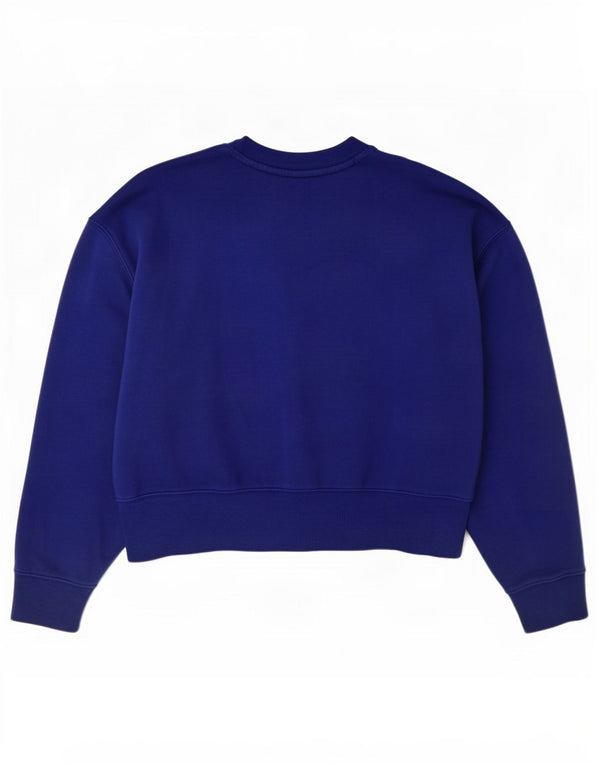 Adidas Damen Relaxed Fit Sweatshirt Pullover UK 12/14 Mittelblaue Baumwolle