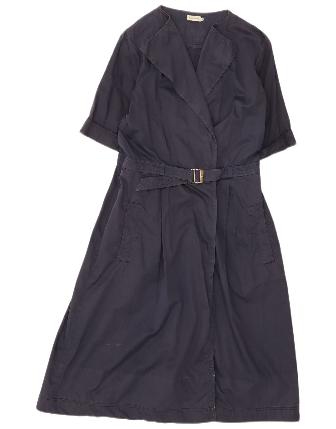 Henry Cottons Damen Wickelkleid IT 46 Große marineblaue Baumwolle