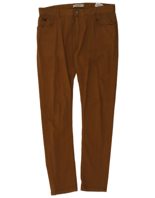 Zara Herren Skinny Casual Hose EU 46 XL W36 L32 Braune Baumwolle