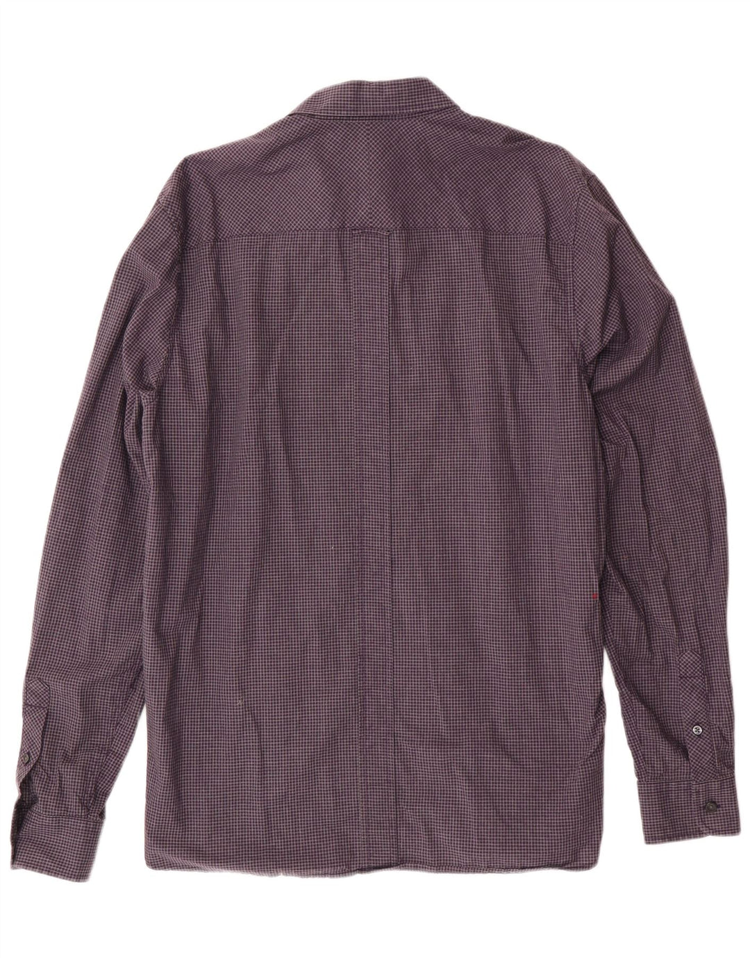 FRED PERRY Herrenhemd, groß, lila Gingham-Baumwolle