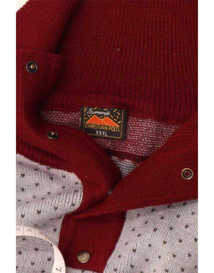 Summit Herren-Pullover mit Knopfkragen, 3XL, mehrfarbige Fair-Isle-Wolle