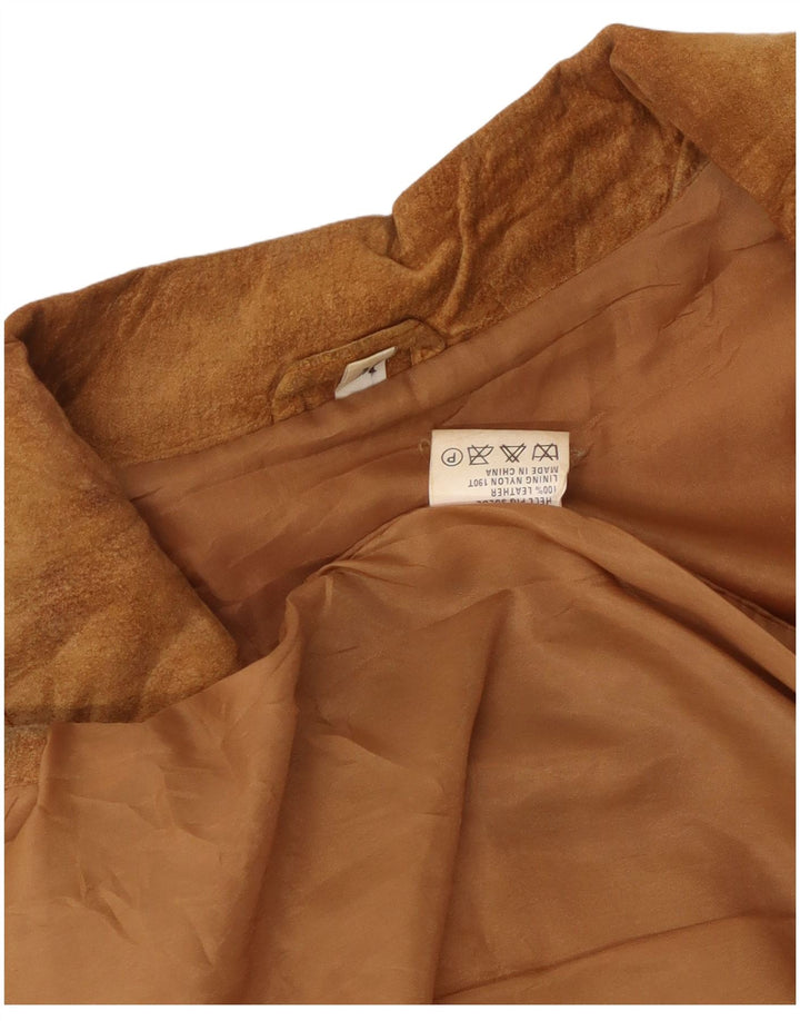 Vintage Herren 3-Knopf-Wildleder-Blazerjacke UK 38 Mittelbeiges Leder