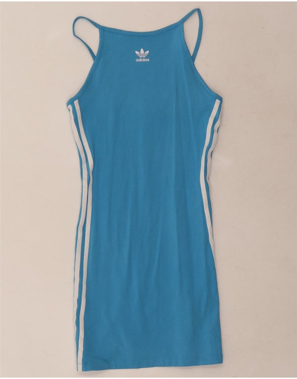 Adidas Damen Tenniskleid UK 6 XS Blaue Baumwolle
