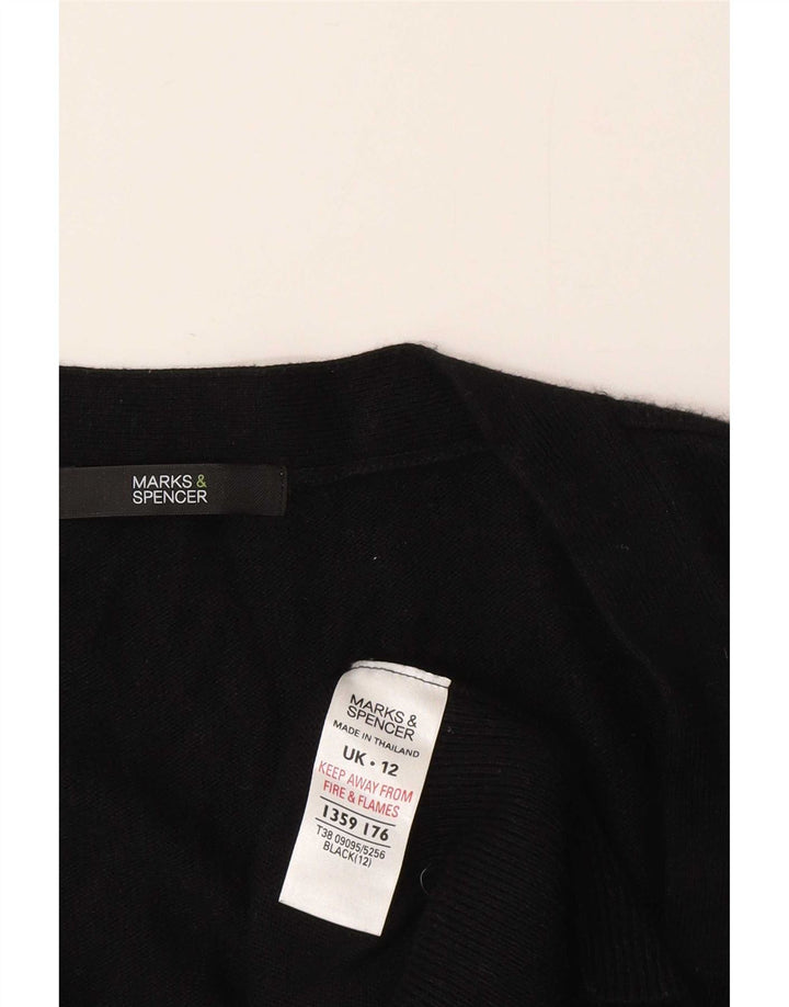 Marks & Spencer Damen Longline-Cardigan-Pullover UK 12 Mittelschwarze Viskose