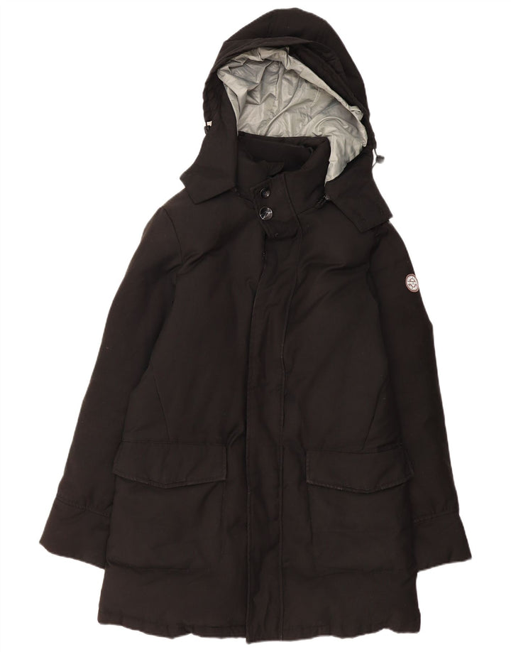 ARMANI Mens Hooded Padded Jacket UK 34 XS Black Polyester