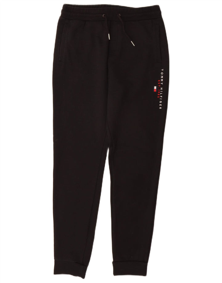 TOMMY HILFIGER Damen Trainingshose Jogger UK 14 Large Schwarz
