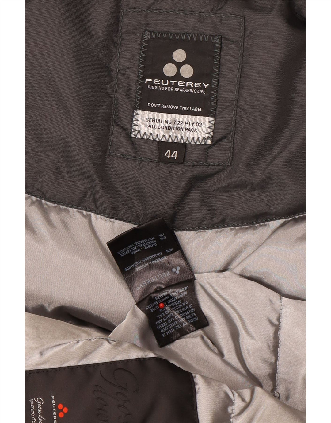 PEUTEREY Wattierte Parkajacke mit Kapuze für Damen IT 44 Mittelgraues Polyamid