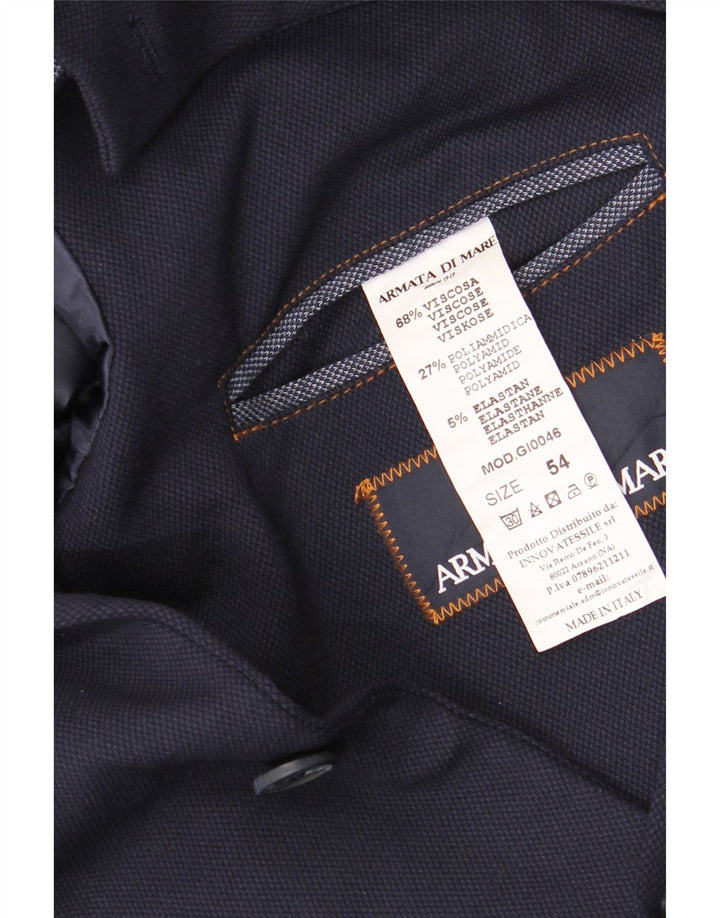 Armata Di Mare Herren 2-Knopf-Blazerjacke IT 54 2XL Marineblaue Viskose