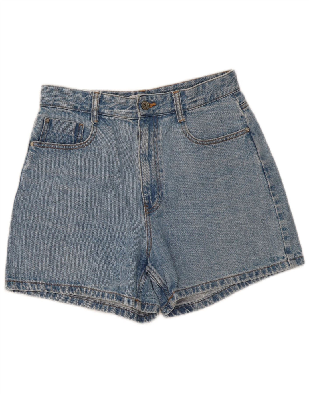 Zara Damen-Jeansshorts mit hoher Taille, EU 40, Mittel W30, Blau