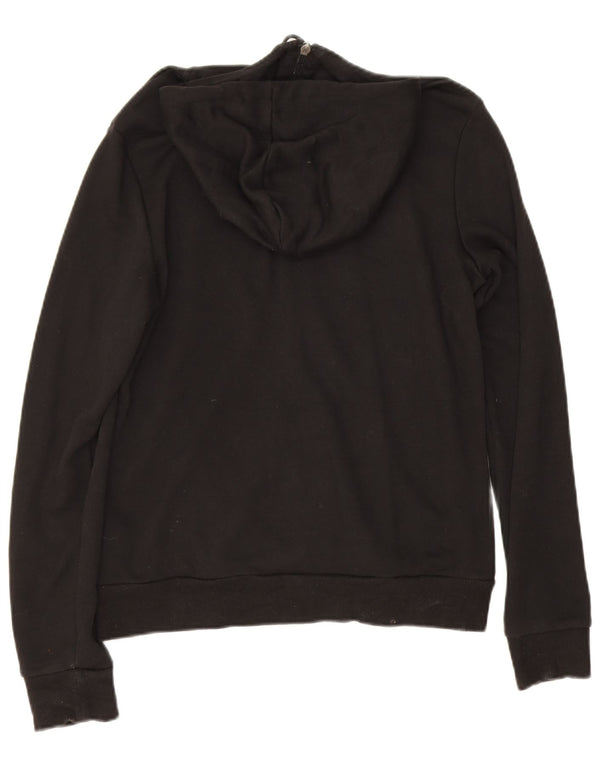 Puma Womens Graphic Zip Hoodie Pullover UK 14 Mittelschwarze Baumwolle