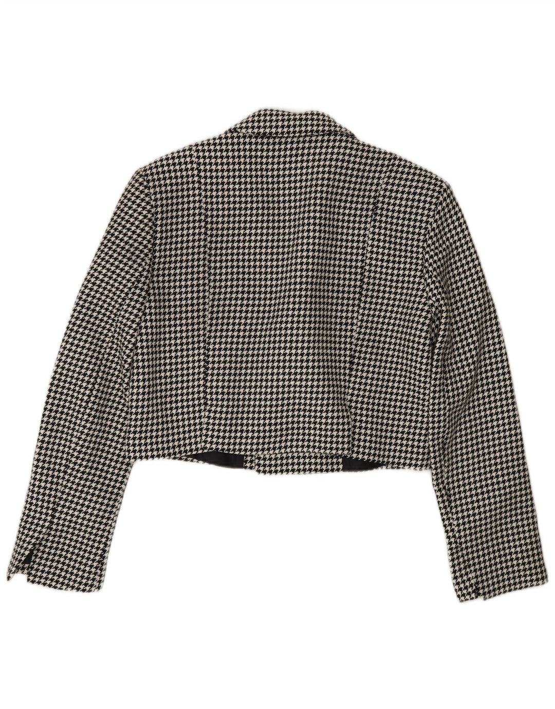Übergroße Bolerojacke für Damen von Zara, Gr. 10, Größe S, Schwarz, Hahnentrittmuster