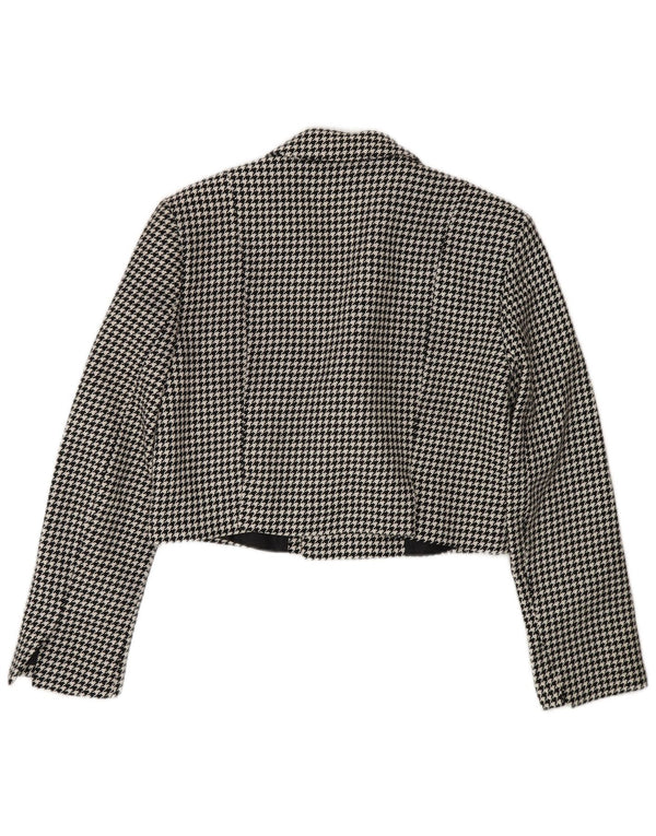 Übergroße Bolerojacke für Damen von Zara, Gr. 10, Größe S, Schwarz, Hahnentrittmuster