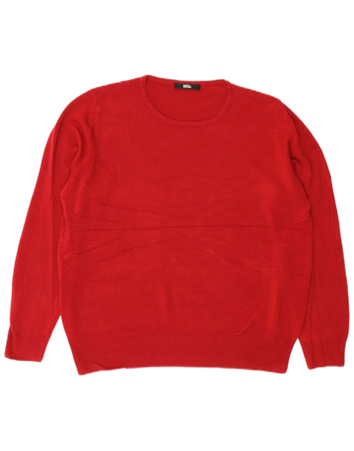 Marks & Spencer Herren-Pullover mit U-Boot-Ausschnitt, Größe L, Rot