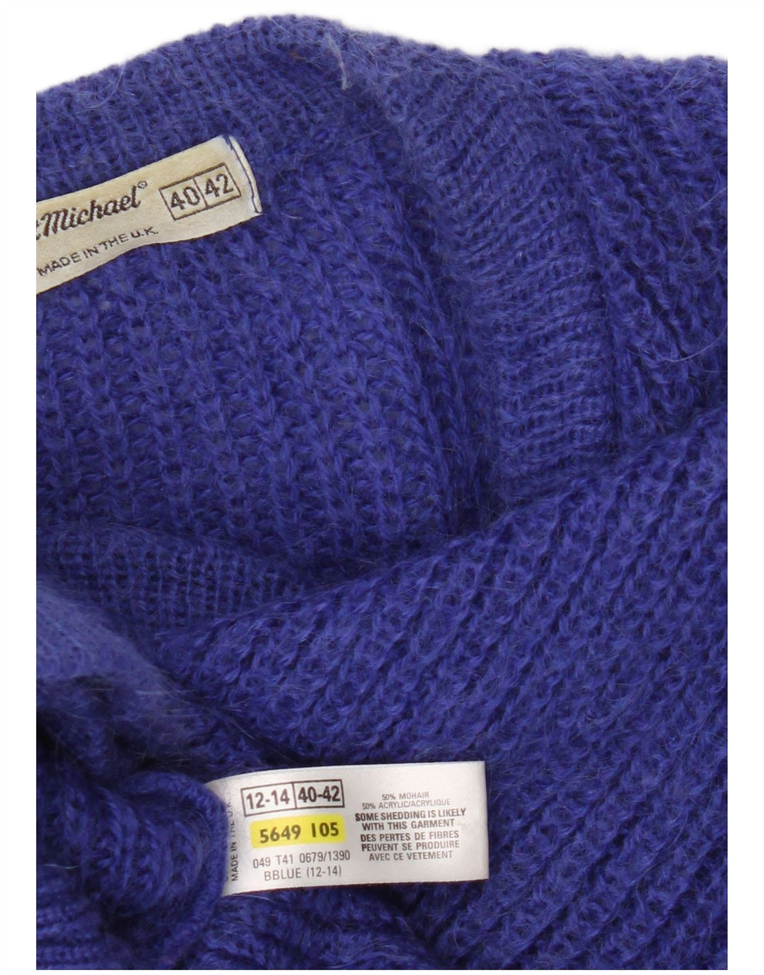 St Michael Damen-Cardigan-Pullover UK 12/14 Mittelblaues Mohair