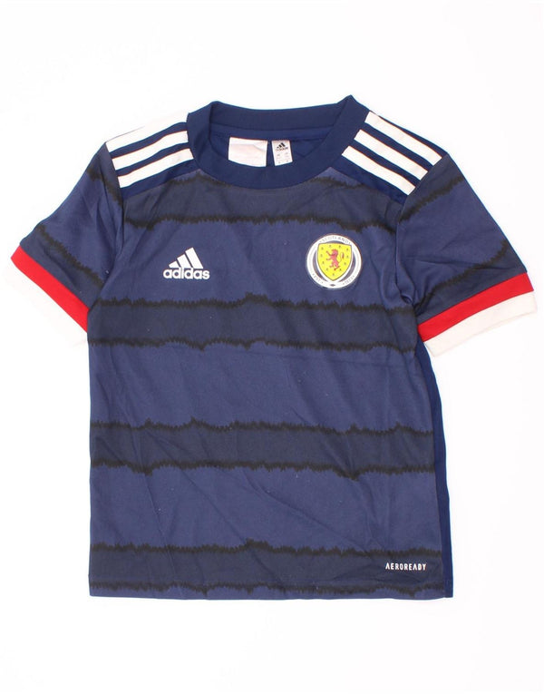 Adidas Jungen Aeroready T-Shirt Top 5-6 Jahre Marineblau gestreift Polyester