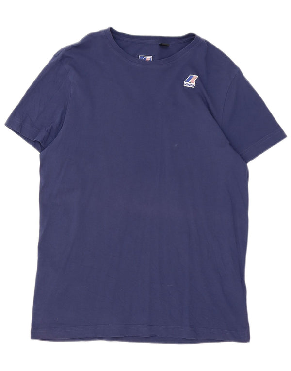 K-Way Herren T-Shirt Top Large Marineblau Baumwolle