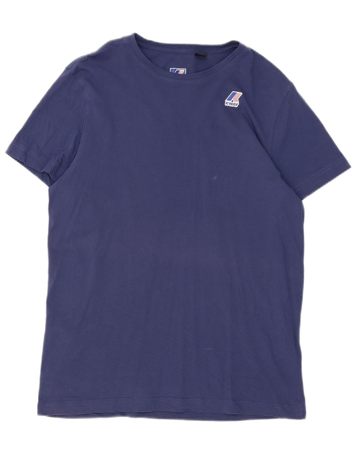 K-Way Herren T-Shirt Top Large Marineblau Baumwolle