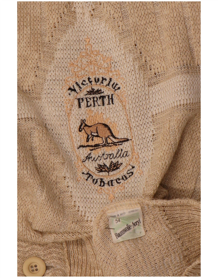 PERTH Herren Strickjacke Pullover IT 54 XL Beige Wolle