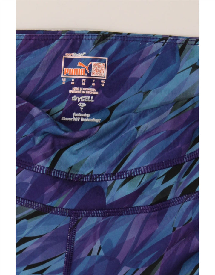 PUMA Womens Capri Leggings UK 12 Medium  Purple Camouflage Polyester Vintage Puma and Second-Hand Puma from Messina Hembry 