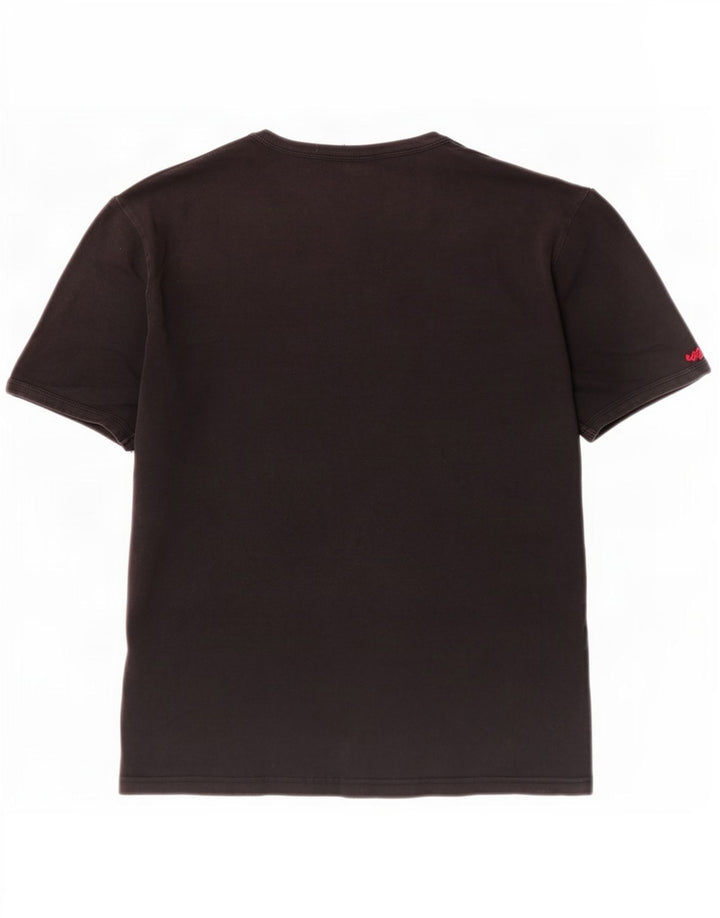 Guess Damen T-Shirt Top UK 12 Medium Schwarz Baumwolle