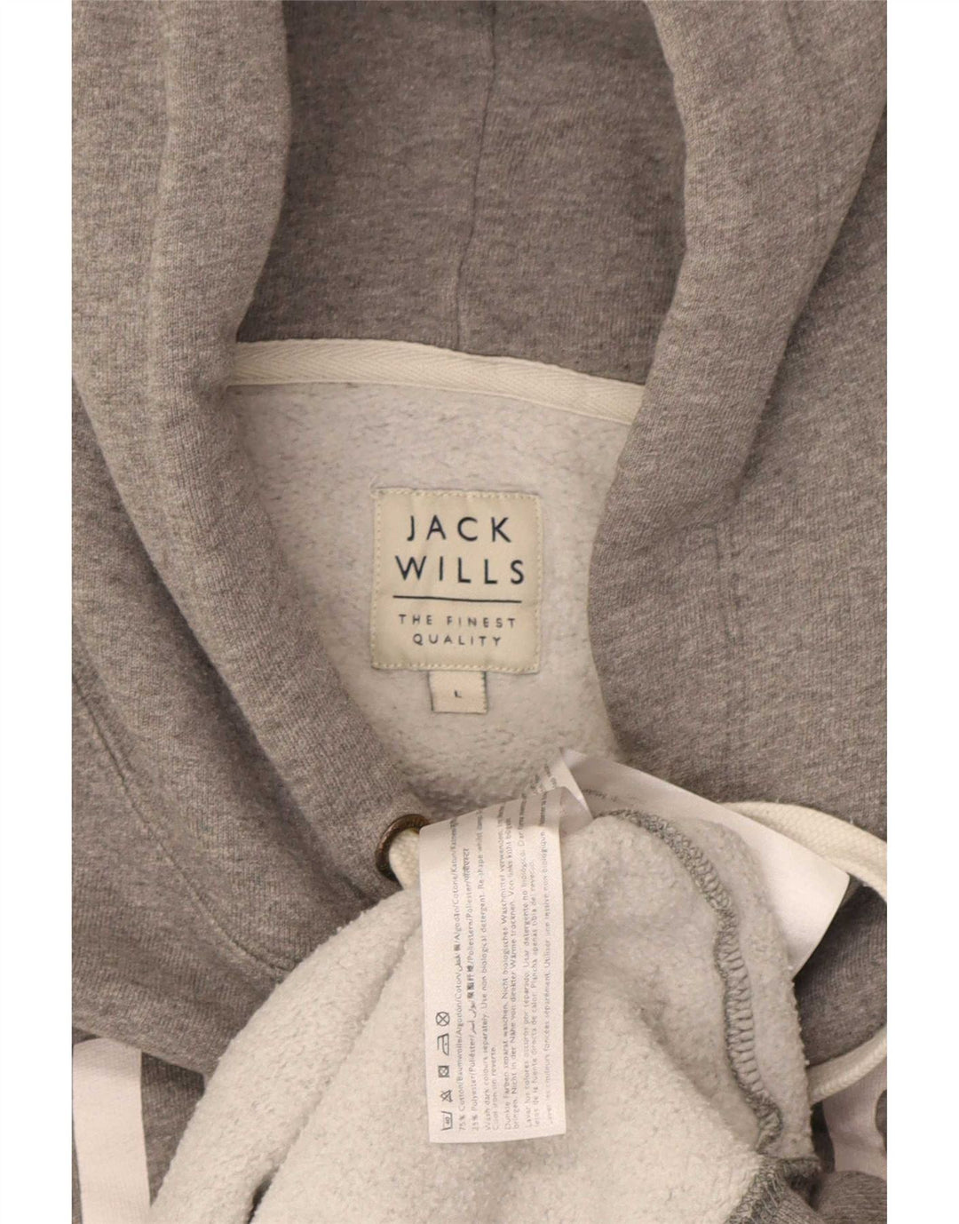 Jack Wills Herren-Kapuzenpullover mit Grafik, groß, aus grauer Baumwolle