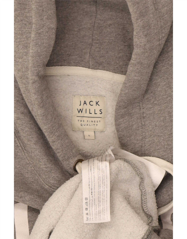 Jack Wills Herren-Kapuzenpullover mit Grafik, groß, aus grauer Baumwolle