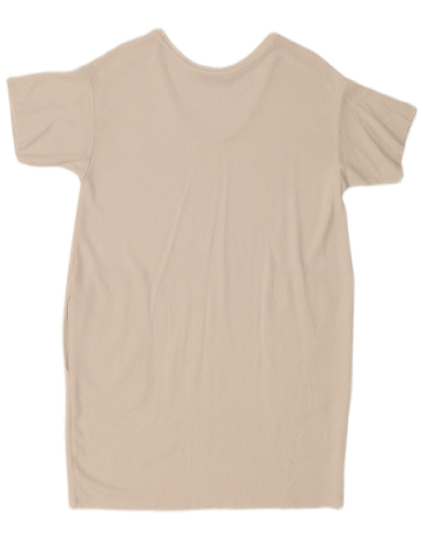 Zara Damen Übergroßes T-Shirt-Kleid UK 10 Small Weiß