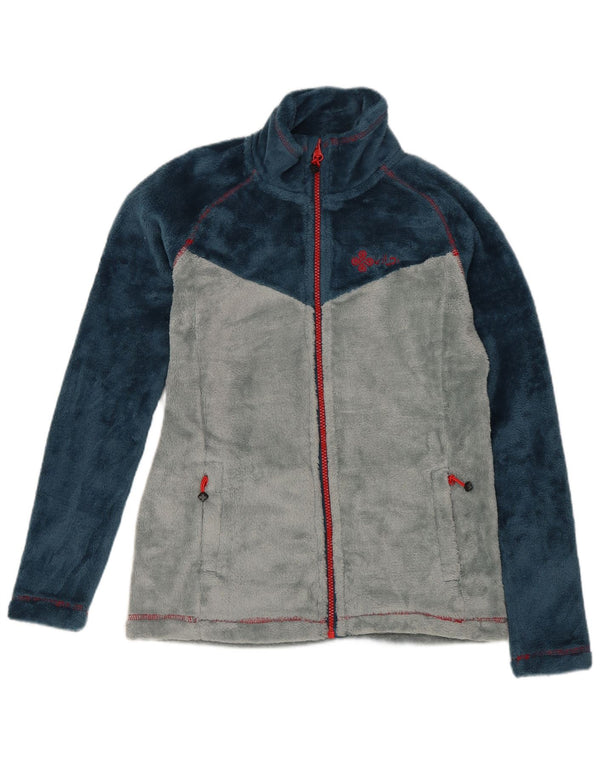 Vintage Fleecejacke für Jungen, 12–13 Jahre, Marineblau, Farbblock-Sport
