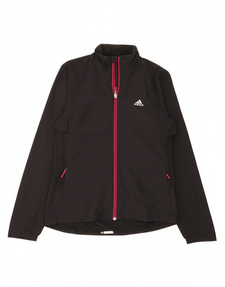 ADIDAS Womens Supernova Tracksuit Top Jacket UK 12 Medium Black Polyester