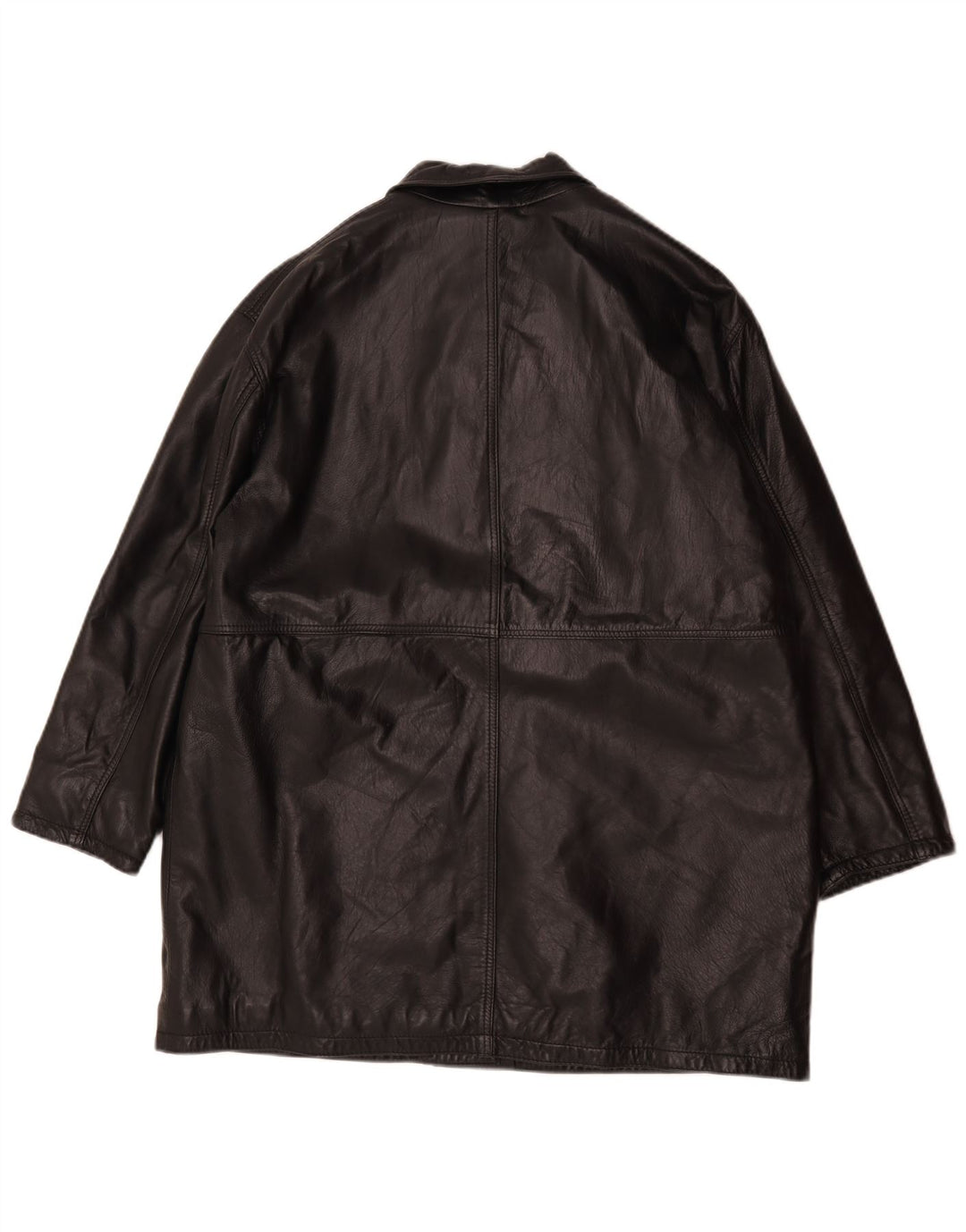 Vintage Damen Übergroße Lederjacke IT 44 Mittelschwarzes Leder