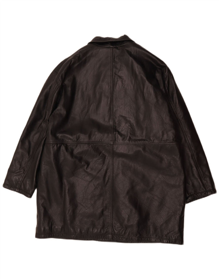 Vintage Damen Übergroße Lederjacke IT 44 Mittelschwarzes Leder