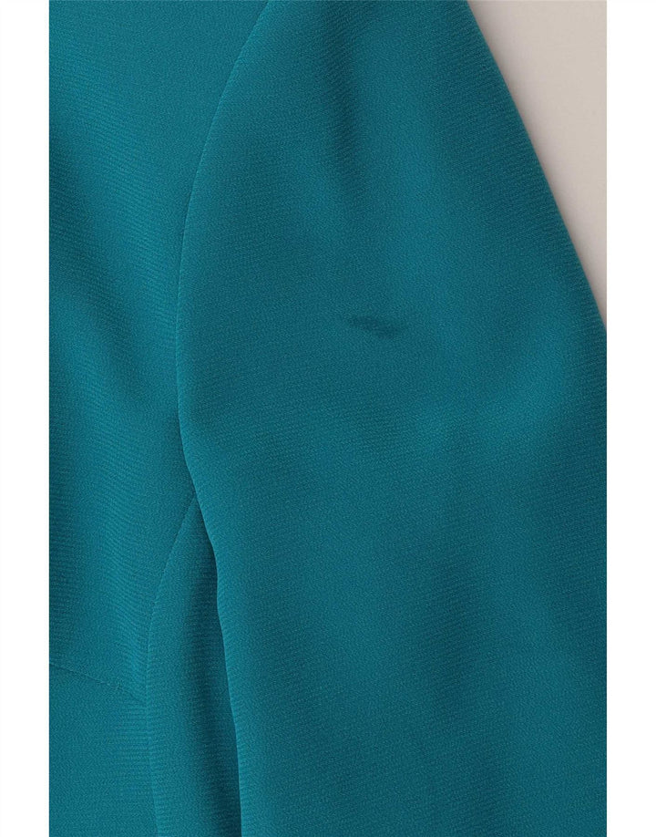 Vintage Damen Crop Blazer Jacke UK 12 Mittelblau