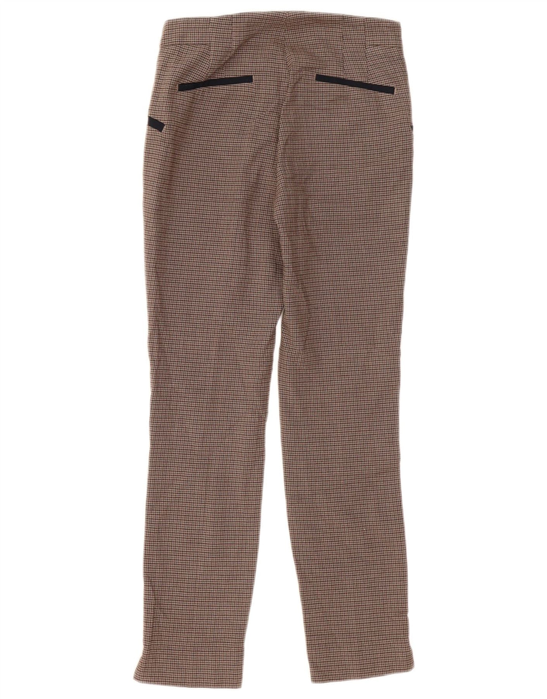 Schmale Freizeithose für Damen von Zara, Größe S, W26, L28, braun kariert
