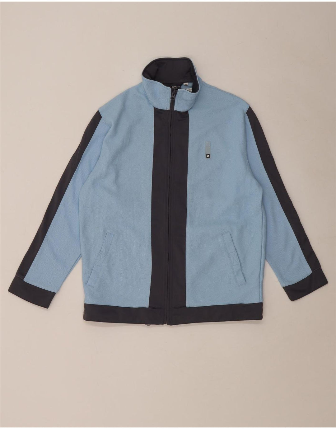 Lotto Damen-Trainingsanzug-Oberteiljacke UK 12 Mittelblaues Colourblock-Polyester