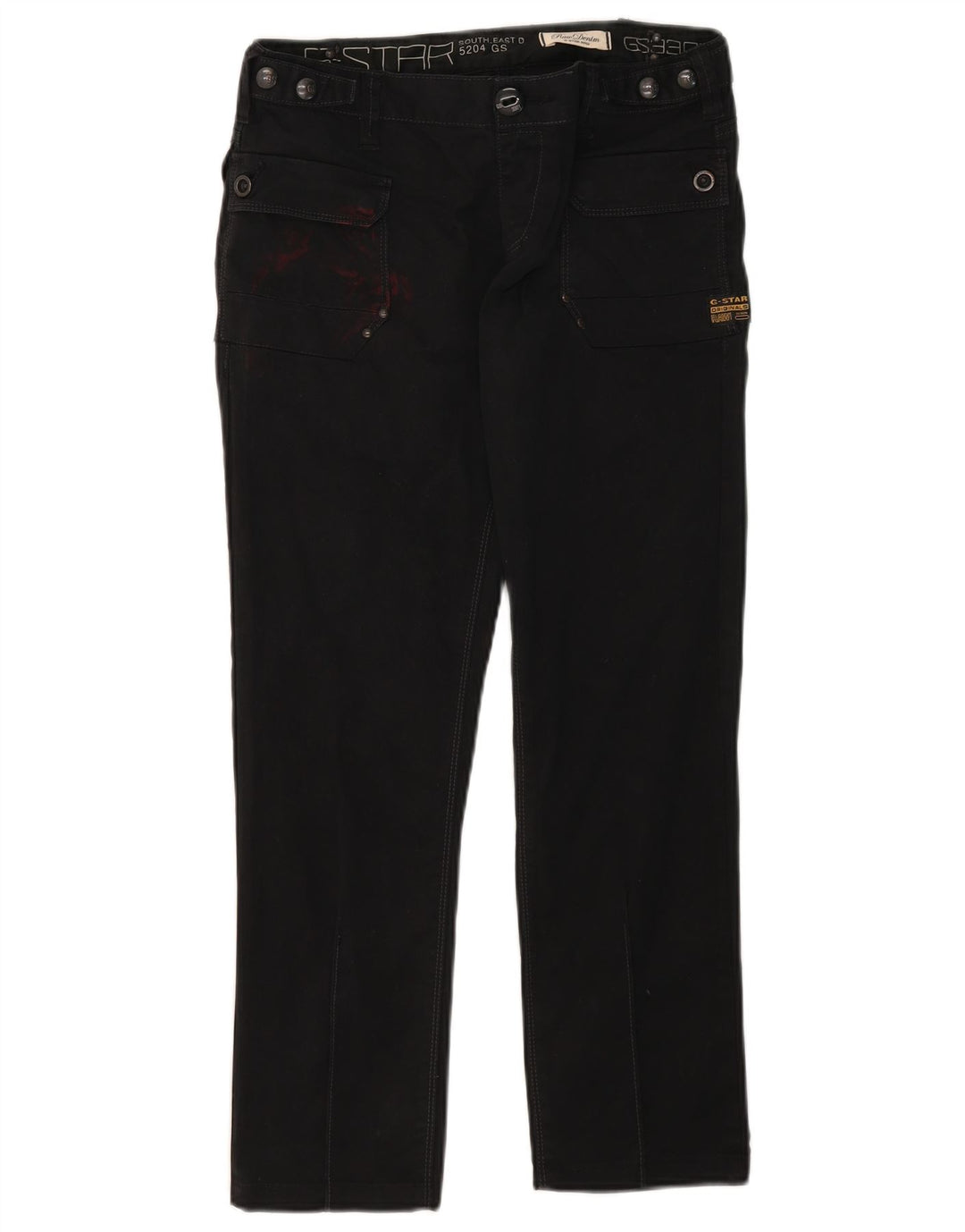 G-Star Herren Straight Jeans W29 L26 Schwarze Baumwolle