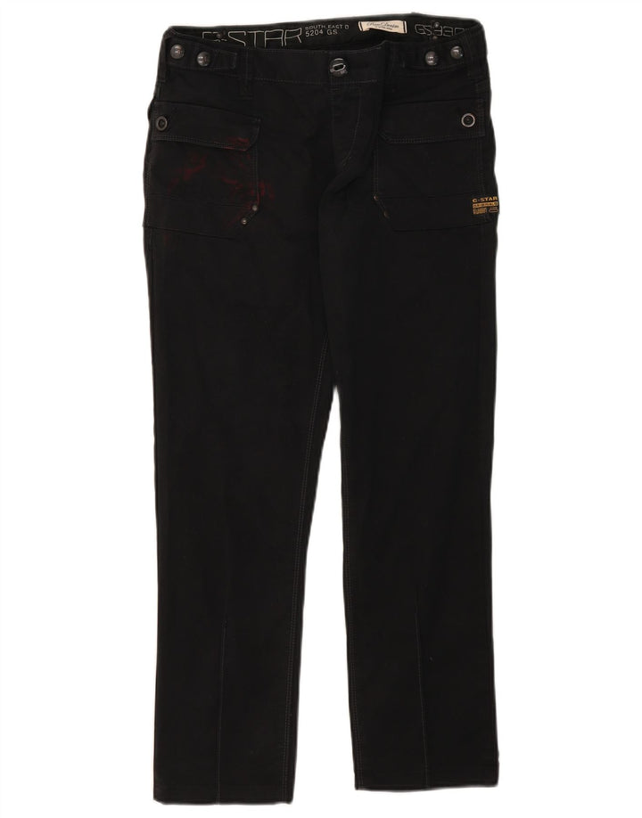 G-Star Herren Straight Jeans W29 L26 Schwarze Baumwolle